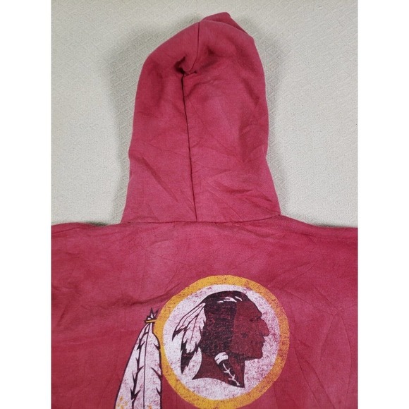 Washington Redskins Sweater Mens Large L Sweatshirt Full Zip Red Hoodie Fleece - Picture 15 of 15